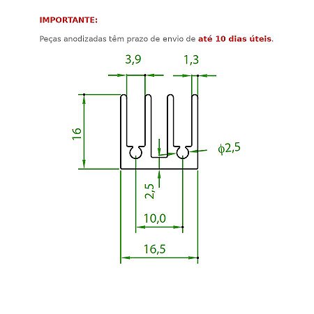 Dissipador de Calor modelo HS 1616L