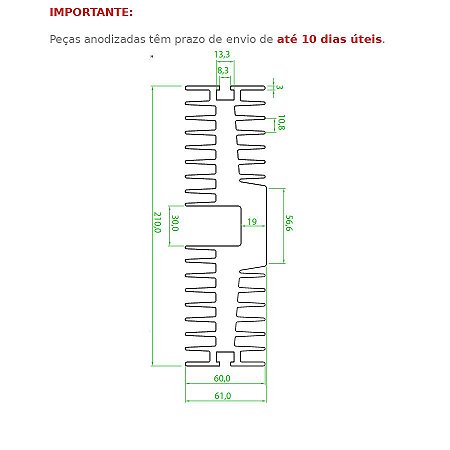 Dissipador de Calor modelo HS 21060