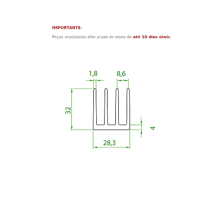 Dissipador de Calor modelo HS 2932