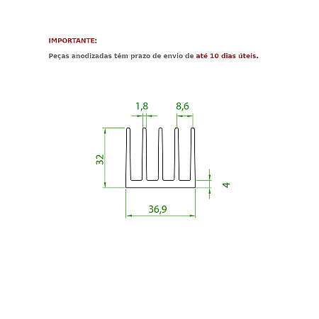 Dissipador de Calor modelo HS 3732