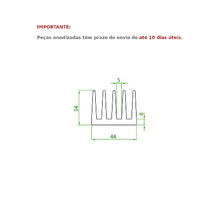 Dissipador de Calor modelo HS 4434
