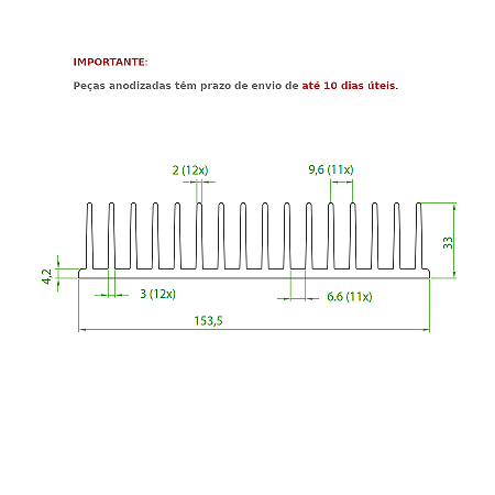 Dissipador de Calor modelo HS 15433