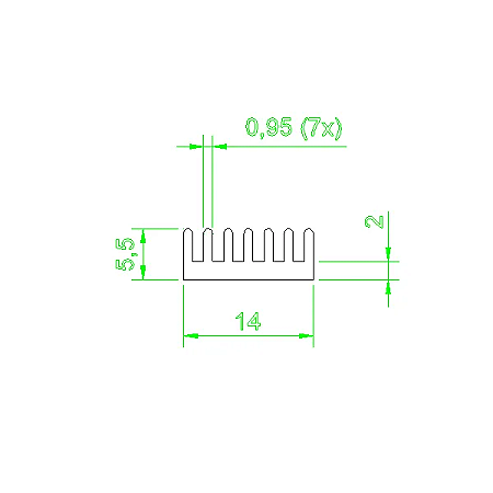 Dissipador de Calor modelo RDD 1406-14 FT SA