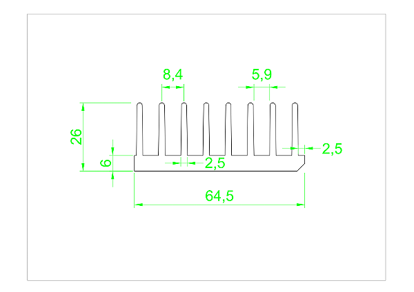 Dissipador de Calor modelo HS 6526-130 SA