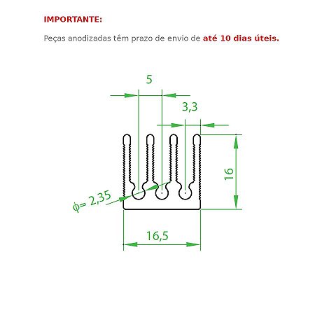 Dissipador de Calor modelo HS 1616