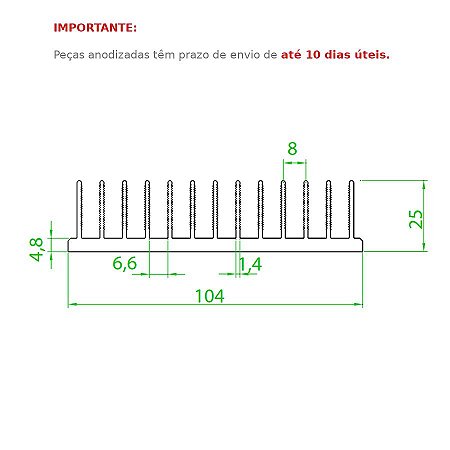 Dissipador de Calor modelo HS 10425