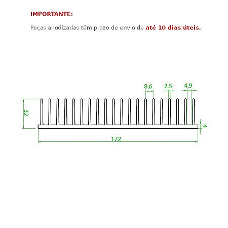 Dissipador de Calor modelo HS 17232L