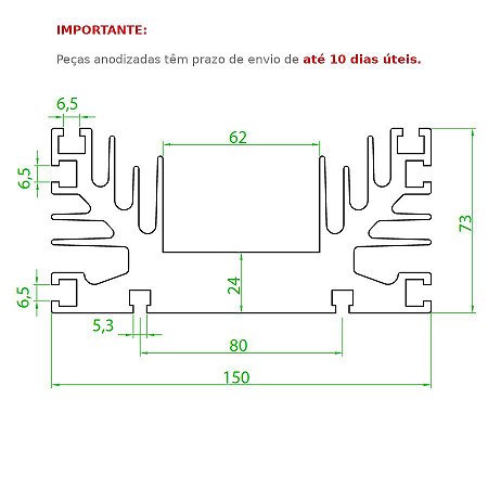 Dissipador de Calor modelo HS 15073