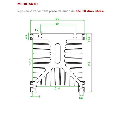 Dissipador de Calor modelo HS 125135