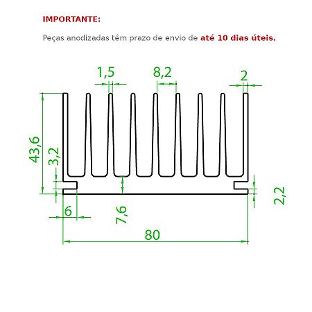Dissipador de Calor modelo HS 8044