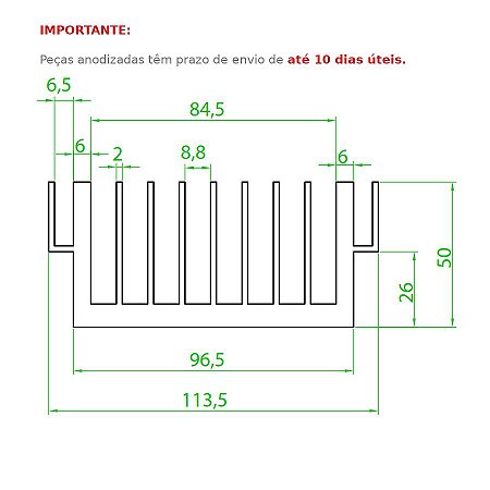 Dissipador de Calor modelo HS 11450