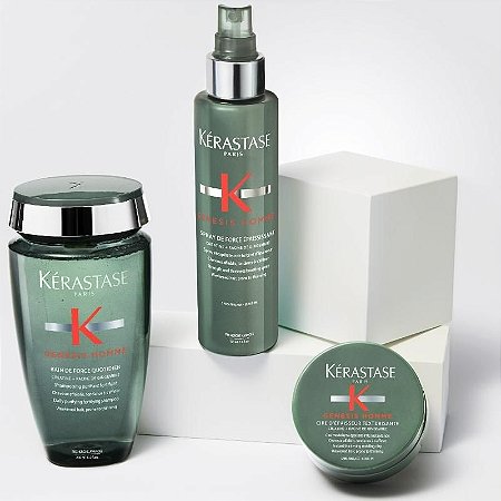 Kérastase Genesis Homme - kit Sh Bain Force 250ml/Spray/Cire