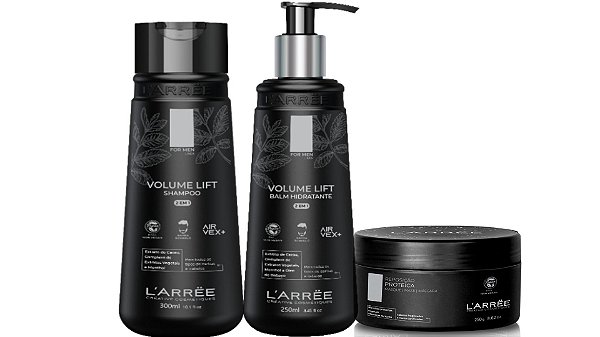 L'arrëe Volume Lift For Men Shampoo+Balm Hidrat+ Máscara Rep
