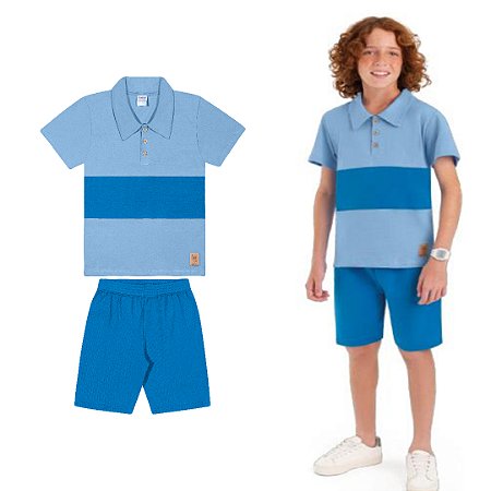 Fantoni Camiseta Gola Polo C/recorte + Bermuda (10237)