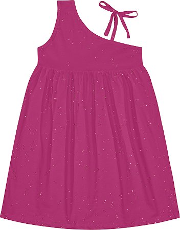 Fantoni Vestido Juvenil Rotativo Com Brilho Rosa (10635)