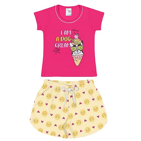 Fantoni Conjunto Blusa Pink E Shorts Est. Sol (40112-40241)