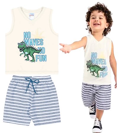 Fantoni Camiseta Machão Gola V + Bermuda Azul Celeste(80612)