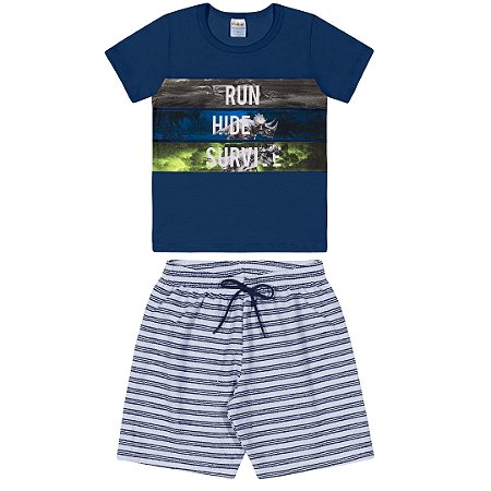 Fantoni Conjunto Camiseta e Bermuda Marinho (90206 - 90369)