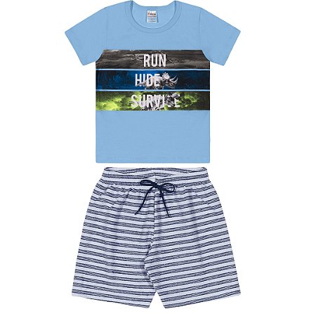 Fantoni Camiseta Azul Claro e Bermuda Marinho(90206 - 90369)