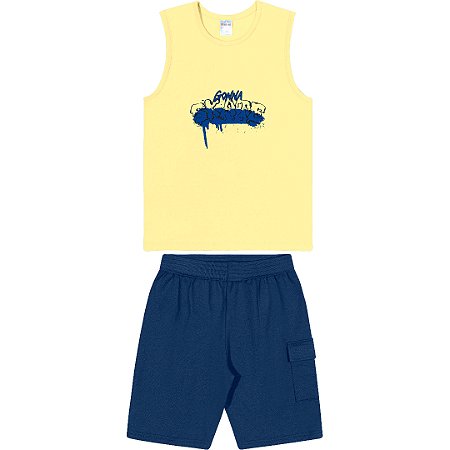 Fantoni Conjunto Machão Amarelo e Bermuda Moletinho (10125)