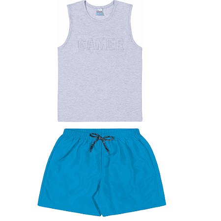 Fantoni Machão Mescla Banana/Short Acqua Azul (10015-10076)