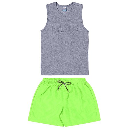 Fantoni Machão Mescla Escuro/Short Acqua Verde (10015-10076)