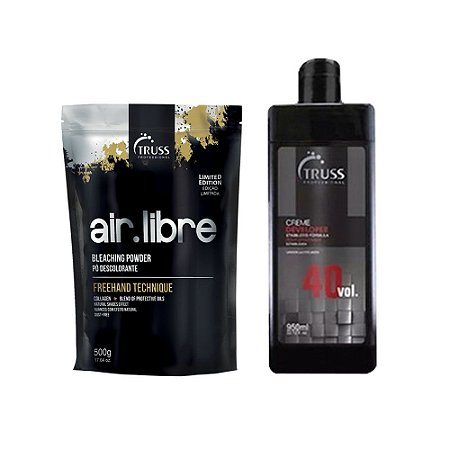 Truss Air Libre Pó Descolorante 500g + Água Oxigenada Vol.40