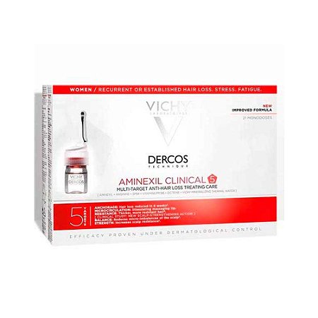 Vichy Dercos Aminexil Clinical 5 Mulher Anti-Chute Ampolas 21x6ml