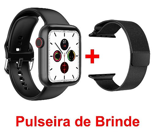 Relógio Inteligente Smartwatch  Iwo W46 - Series 6 - 1.75" - Preto+Brinde - Original
