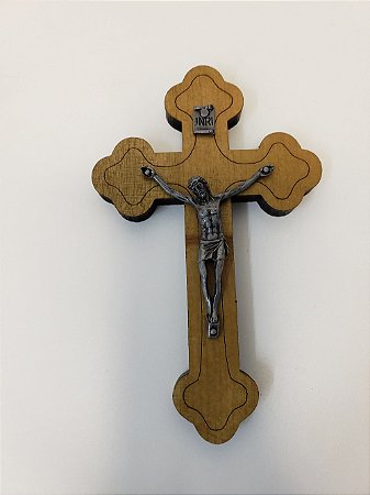 Crucifixo de parede em madeira 12cm ônix - 165526