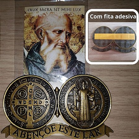 Medalha de São Bento com adesivo para parede ou porta - 127647