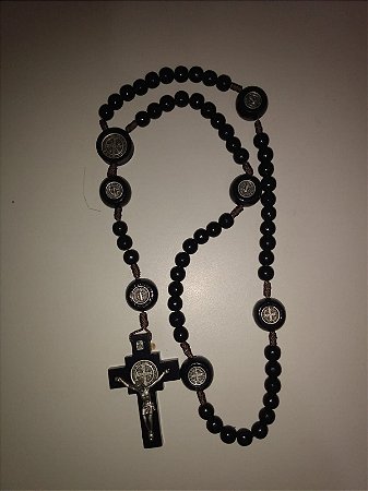 Terço madeira preto 10mm São Bento - 121657