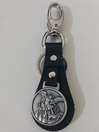 Chaveiro luxo com mosquetão em couro São Miguel - 172518