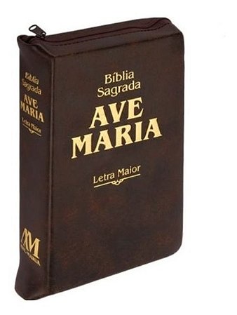 Bíblia letra maior com zíper marrom - 01.02223 - 615853