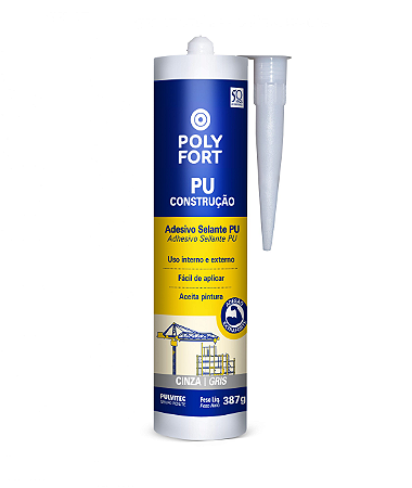 Selante Poliuretano Construção cinza (387 g)- Polyfort