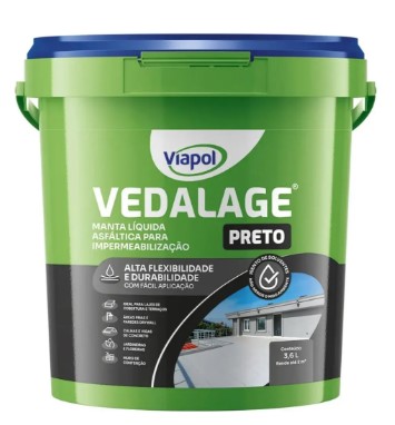 Impermeabilizante Asfaltico Vedalage Preto (3,6 kg) - Viapol