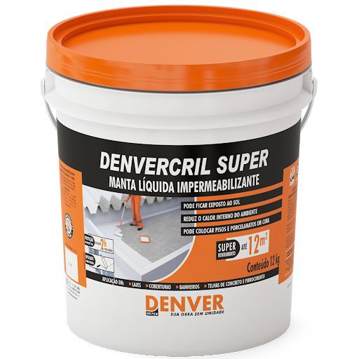 Manta Liquida Impermeabilizante Denvercril Super Cinza (12 Kg) - Denver
