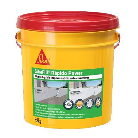 Membrana Acrílica  com Fibras Sikafill Power Branco  (12 Kg) - Sika