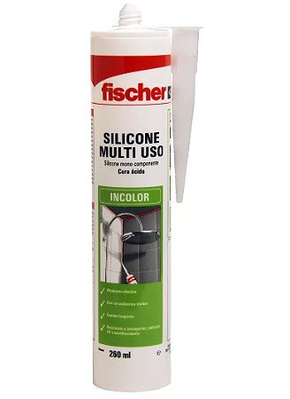 Silicone Acetico Fischer 280G Cinza