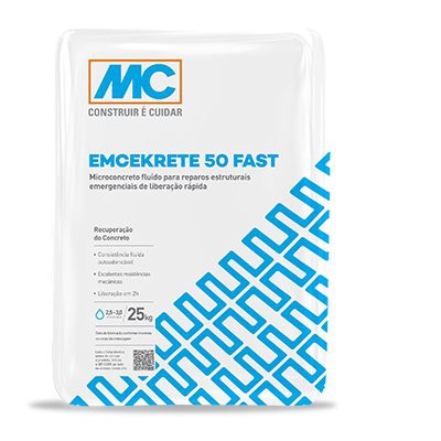 Microconcreto com alta resistencia inicial Emcekrete 50 Fast ( 25 kg) - Mc Bauchemie
