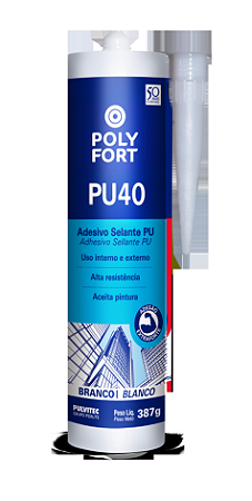 Selante Poliuretano PU40  Cinza (387 g)- Polyfort
