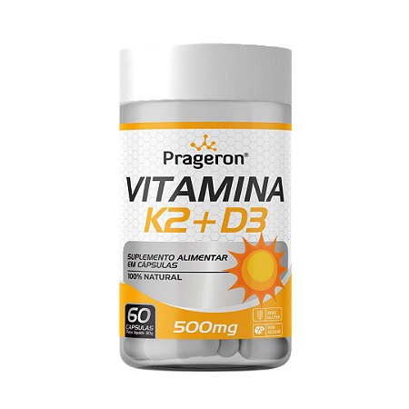Vitamina K2 + D3 - 60 Cápsulas 500mg