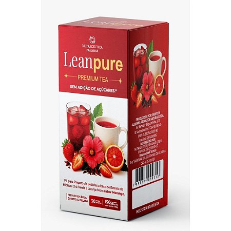 Leanpure Premium Tea - 150g Sabor Morango
