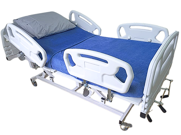 Cama Hospitalar Manual 3 Movimentos com Elevação do Leito Luxo