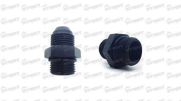 NIPLE 10 AN X 10 AN O-RING CONEXÃO ALUMÍNIO - PRETO