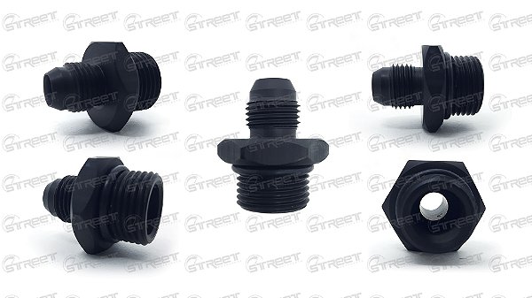Niple 8an X 6an O-ring Aeroquip Conexão Alumínio Preto