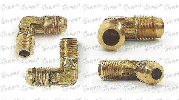 NIPLE AEROQUIP1/8 NPT X 4 AN LATÃO - 90 GRAUS PARA TURBINA
