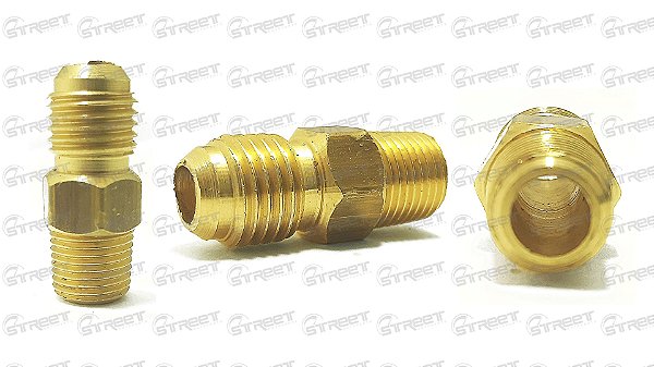 NIPLE AEROQUIP1/8 NPT X 4 AN LATÃO - 4MM