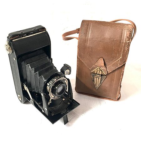 Câmera Analógica Voigtländer Bessa  120mm com fole case de couro Made in Germany