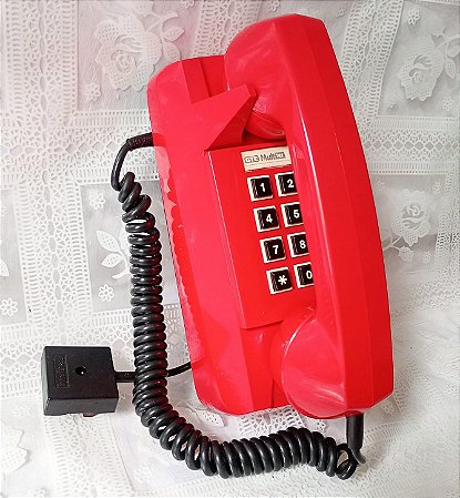 Telefone Antigo Vermelho clássico GTE - Decoração